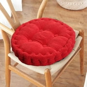 XEOVHV Round Chair Cushions, Round Large Pillows Seating for Adults, Thickened Tatami Cushion Pillow Pads for Home Office Car Seat, Red,15.75x15.75x3.94in